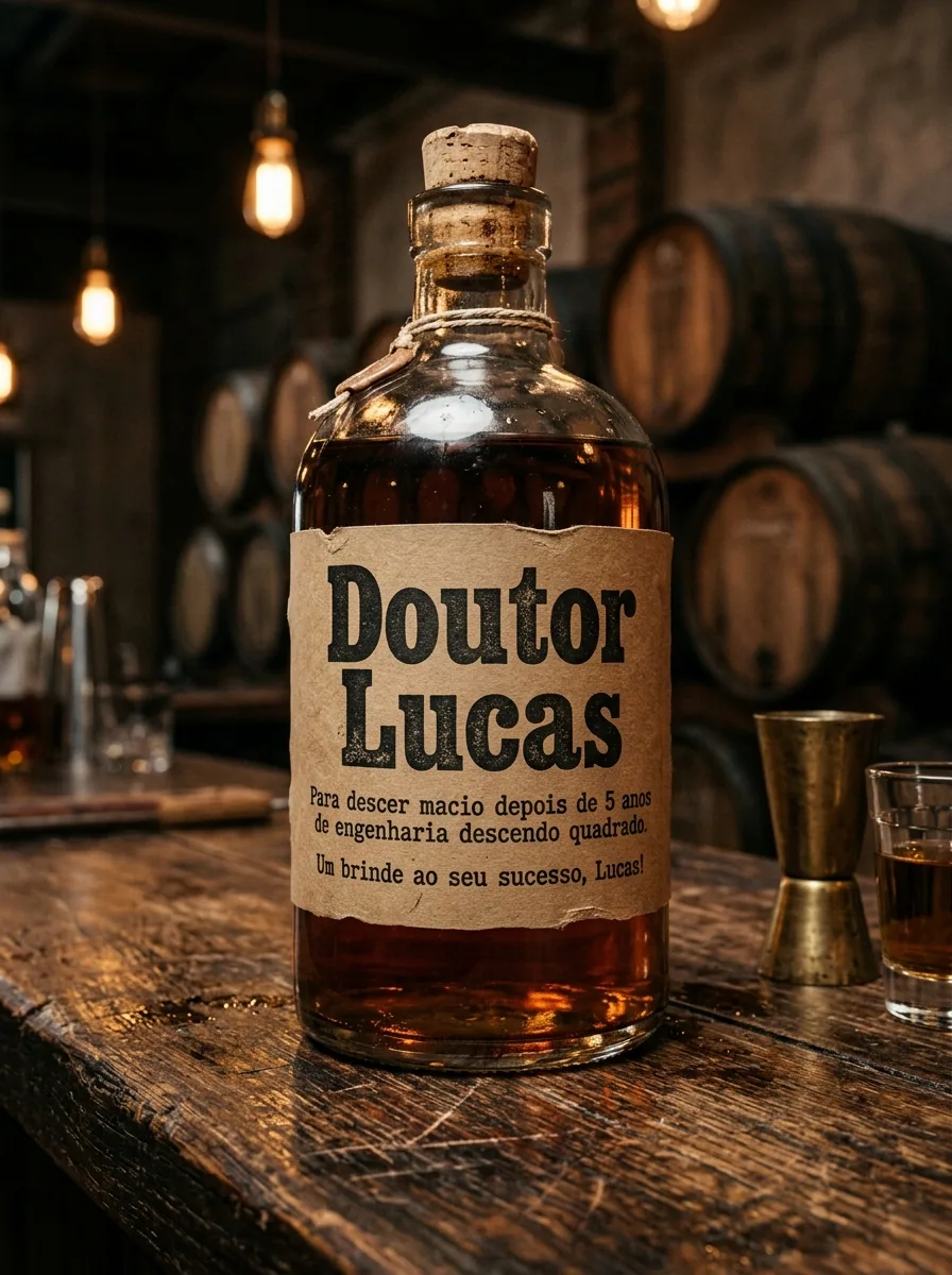 Cachaça Personalizada Sommeliart — Presente de Formatura — rótulo Sommeliart