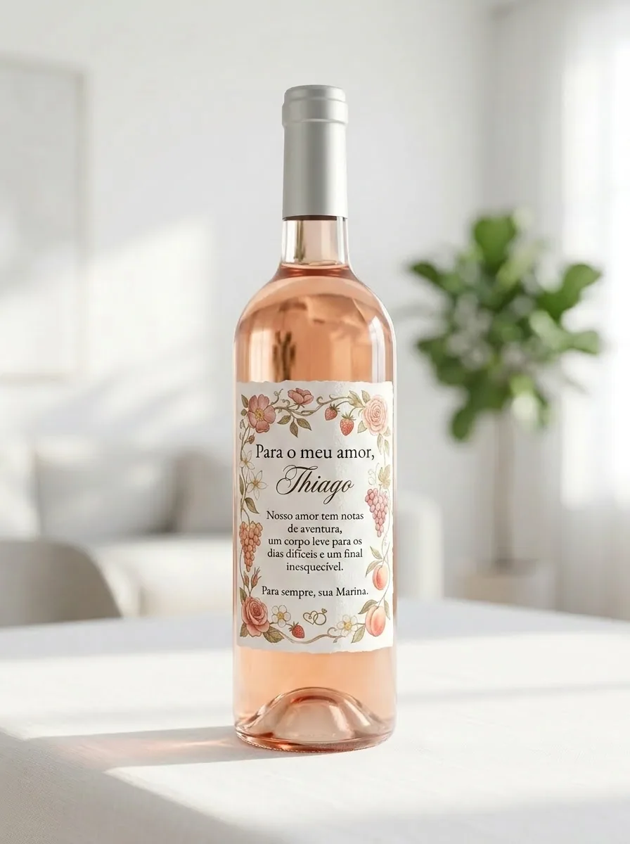 Vinho Rosé Personalizado Sommeliart — Presente Especial — rótulo Sommeliart